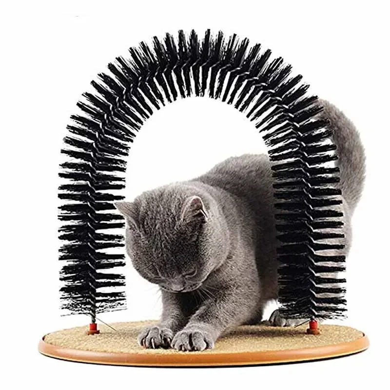 

Cat Supplies Cat Toys Arch Self Groome Pamper Feline with A Massage Grooming Rubbing Brush with Scratching Pad Toys for Cats