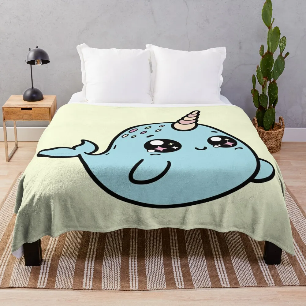 Sweet Narwhal Throw Blanket for sofa Decorative Throw Fashion Sofas Blankets