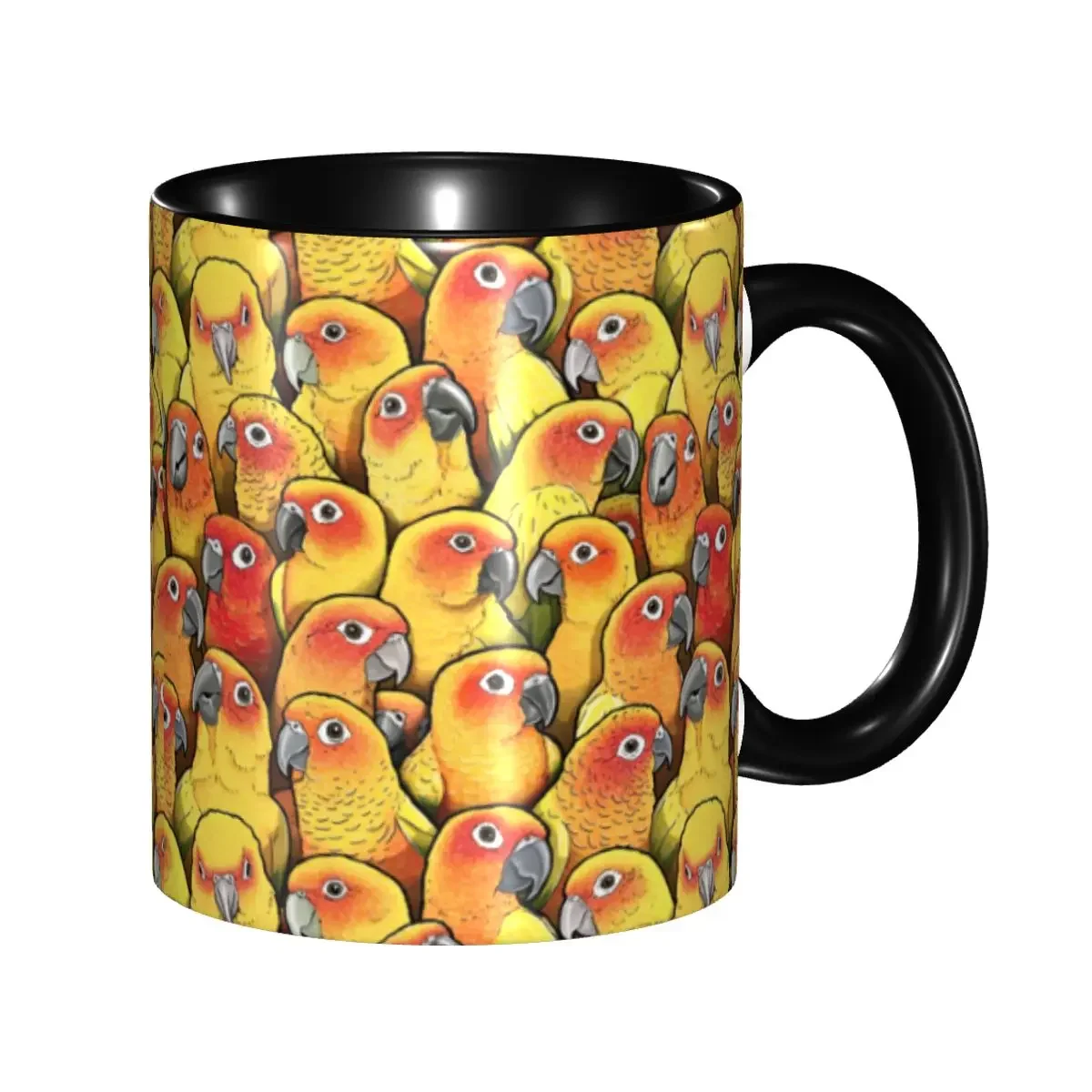 Sun Conures Squad Coffee Mug DIY Customized Parrot Birds Ceramic Milk Tea Mug Cup