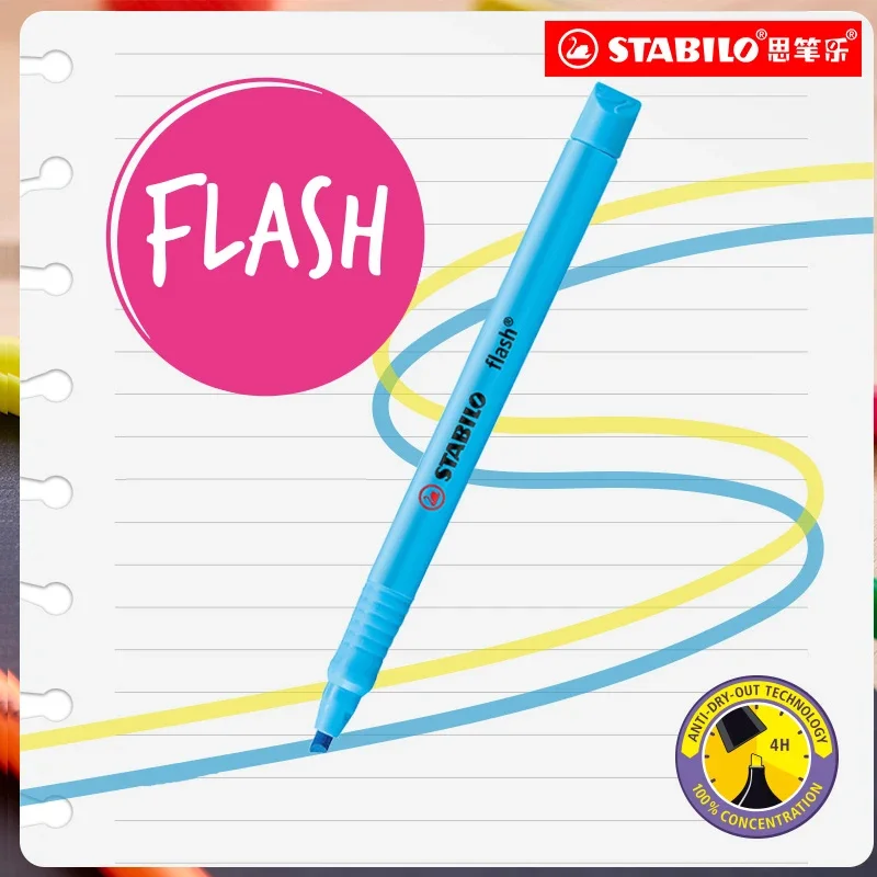 6pcs New Stabilo Highlighter Student Textbook Fluorescent Markers Highlighters Pens Art Marker Kawaii Stationery School Supplies