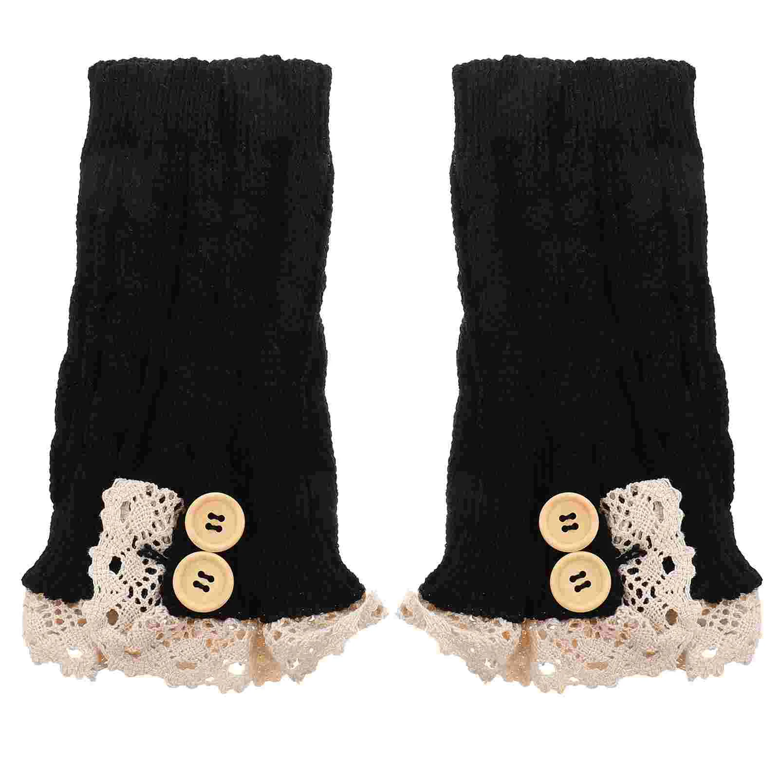 

Lace Boot Covers Crew Socks Leggings Woman Cuffs Warm Wool White Boots for Women Keep