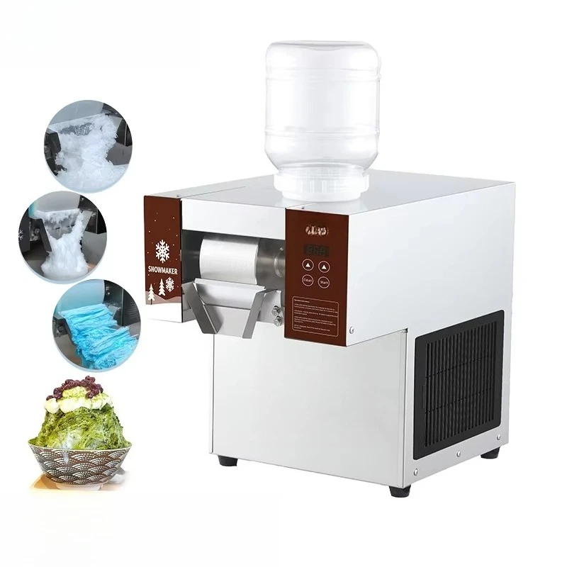 Máquina de hielo y nieve con cuatro cubos, máquina de hielo portátil para pequeñas empresas, leche granizada, helado, escamas de nieve