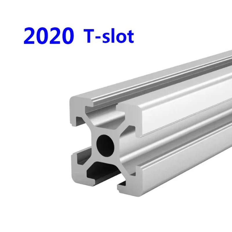 EU 2020 T-slot Aluminum Profile 100 150 200 250 300 350 400 450 500 550mm Linear Rail Extrusion CNC 3D Printer Parts