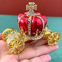 6 Style Crown Carriage Jewelry Trinket Boxes Collectible Wedding Ring Holder Storage Case Dressing table Home Decor Xmas Gift