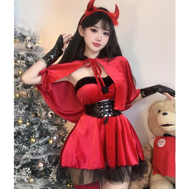 

Devil Costume Velvet Dr Cisas Theme Nightclub Stage Women's Faion Small Devil Cosplay orm loween Costume