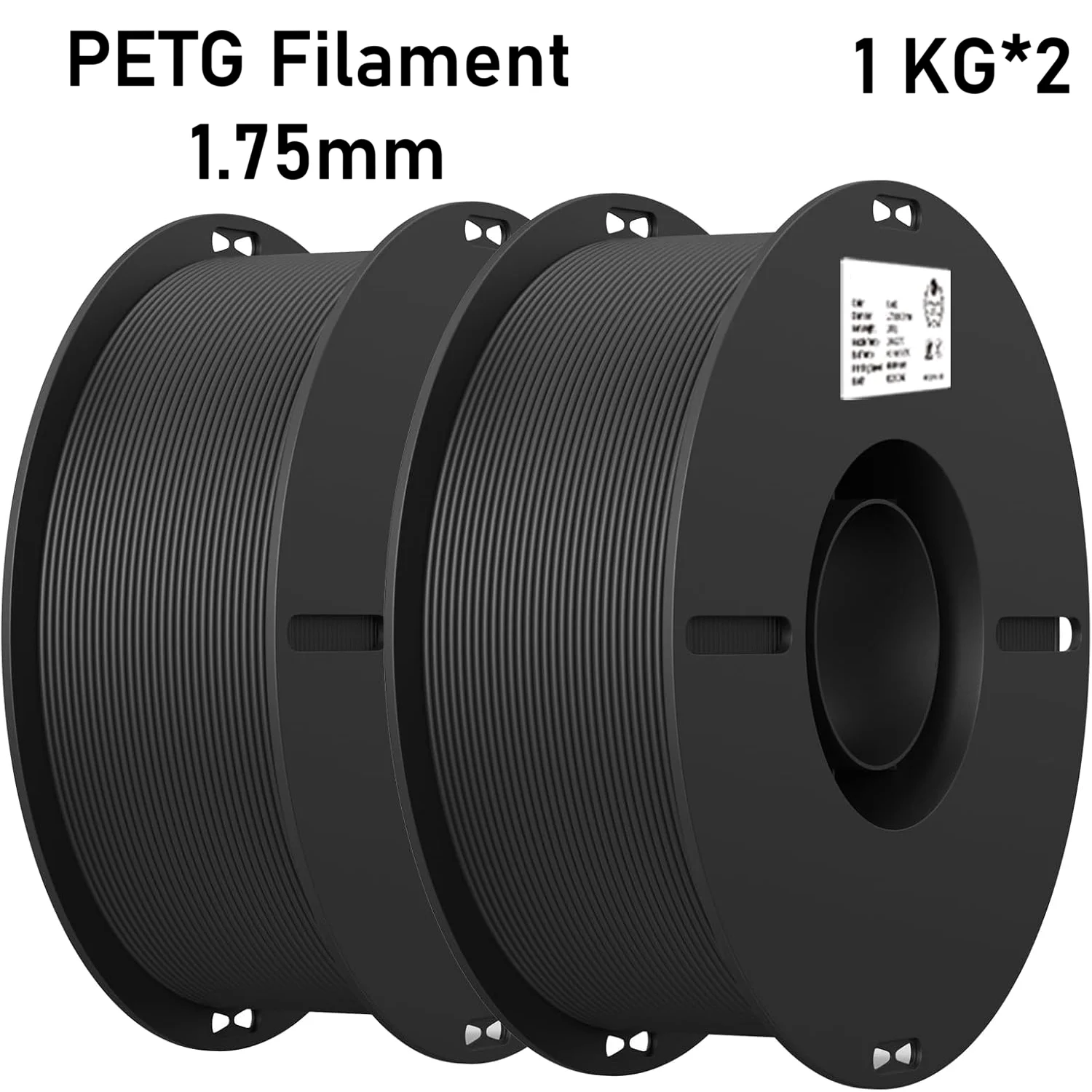 

Нить PETG 1,75 мм, 2 кг, прочная нить для 3D-принтера PETG, подходит для большинства 3D-принтеров FDM (черный, черный)