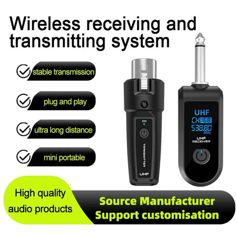 2.4G نظام الصوت اللاسلكي بطارية ليثيوم قابلة للشحن ميكروفون لاسلكي جهاز ريسيفر استقبال وإرسال لملحقات ميكروفون XRL الكهربائية