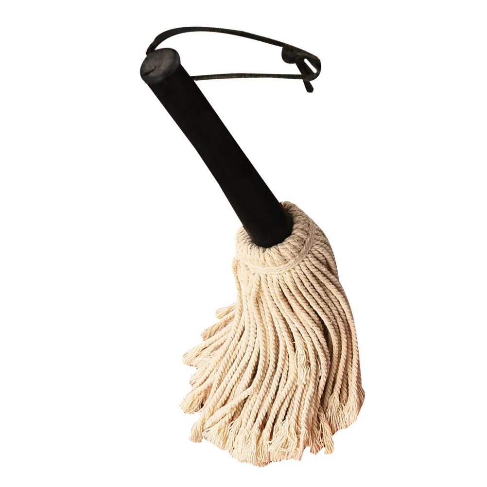 Wooden Handle Bbq Mop Basting Brush Cotton Grill Sauce Oil Brush Hanging Hole Barbecue Mop for Marinate Roasting Smoking Ribs