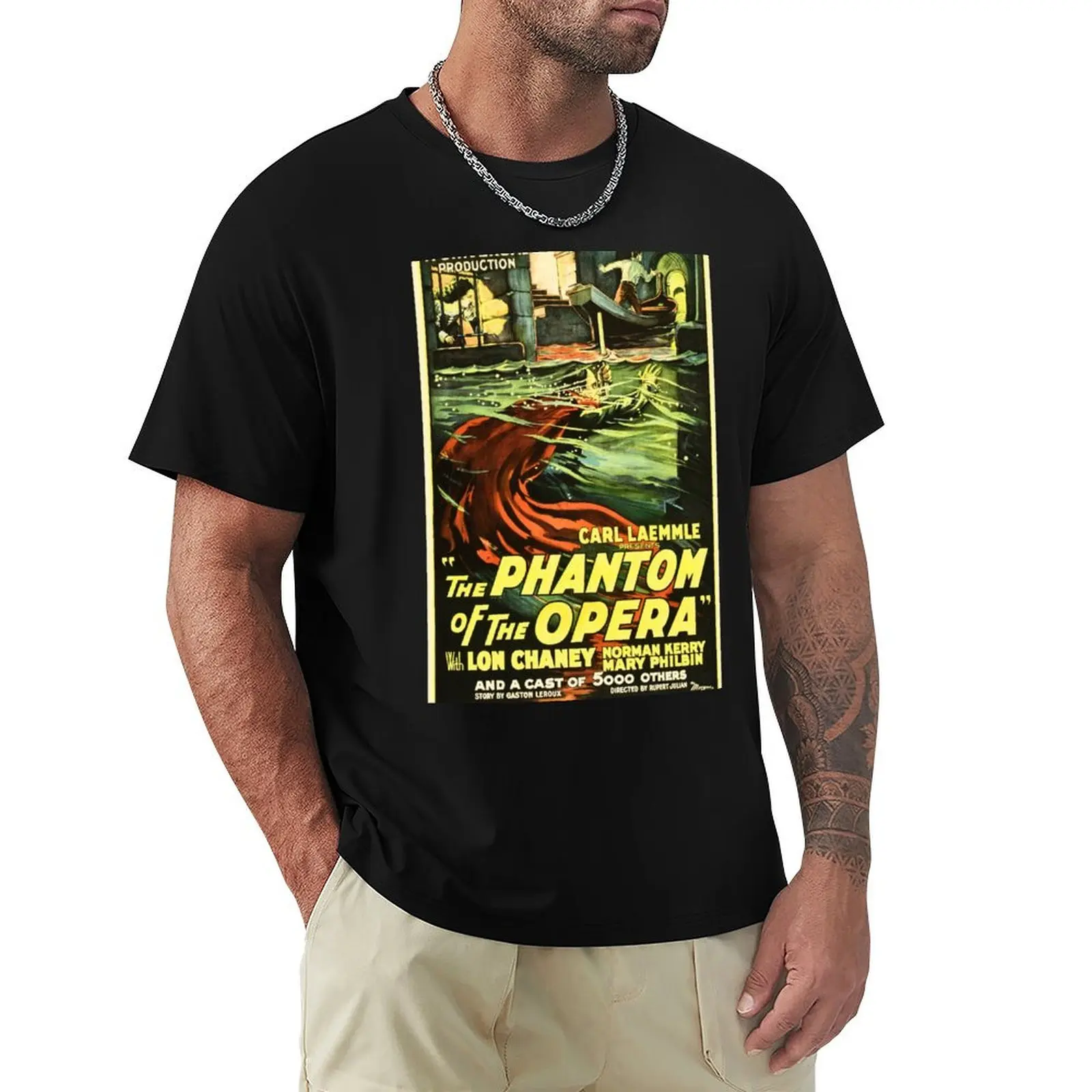 THE PHANTOM OF THE OPERA Advertisement Vintage Musical Theatre T-Shirt Big and Tall Loose Fit T-Shirt