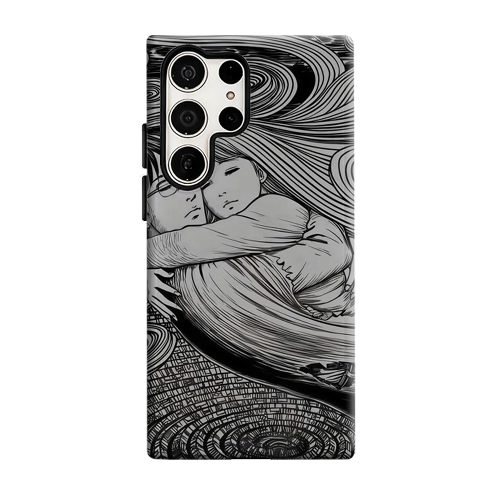 Lovers Embrace Phone Case For Samsung Galaxy S25 S26 Ultra S24 S23 Plus Shockproof Double Layer Tough Back Cover