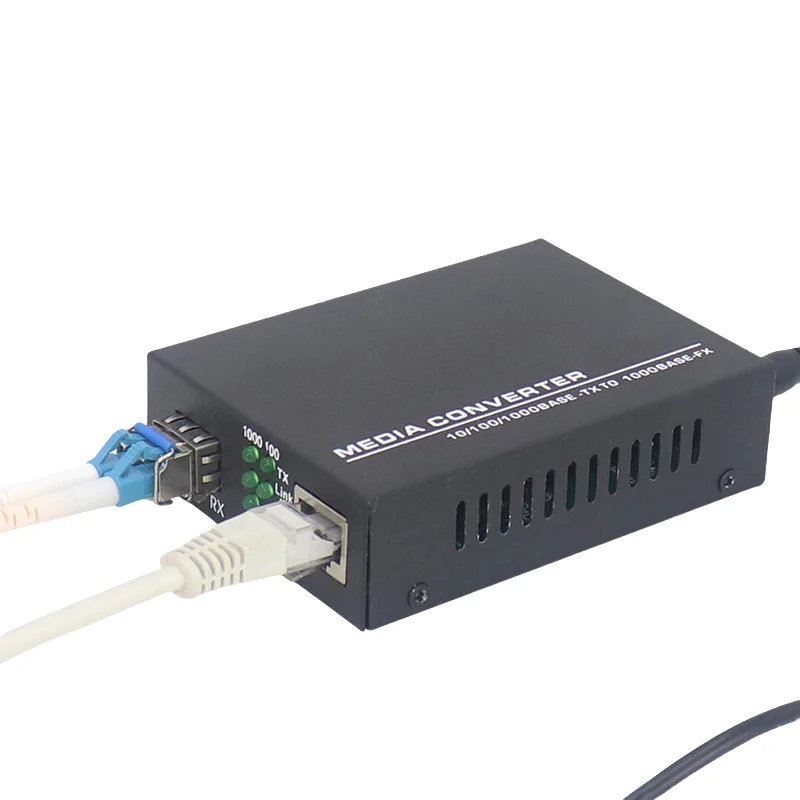 

1PCS Gigabit SFP Media Converter 1 SFP To 1 RJ45 Transceiver 10/100/1000M Fiber Optic Switch With 3KM/20KM LC/SC SFP Module