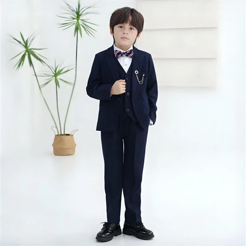 

Teens Children Formal Outfits Set Autumn New Blue Gentleman Boys Suits for Weddings 10 12 13 14 Y Kids Piano Performance Costume