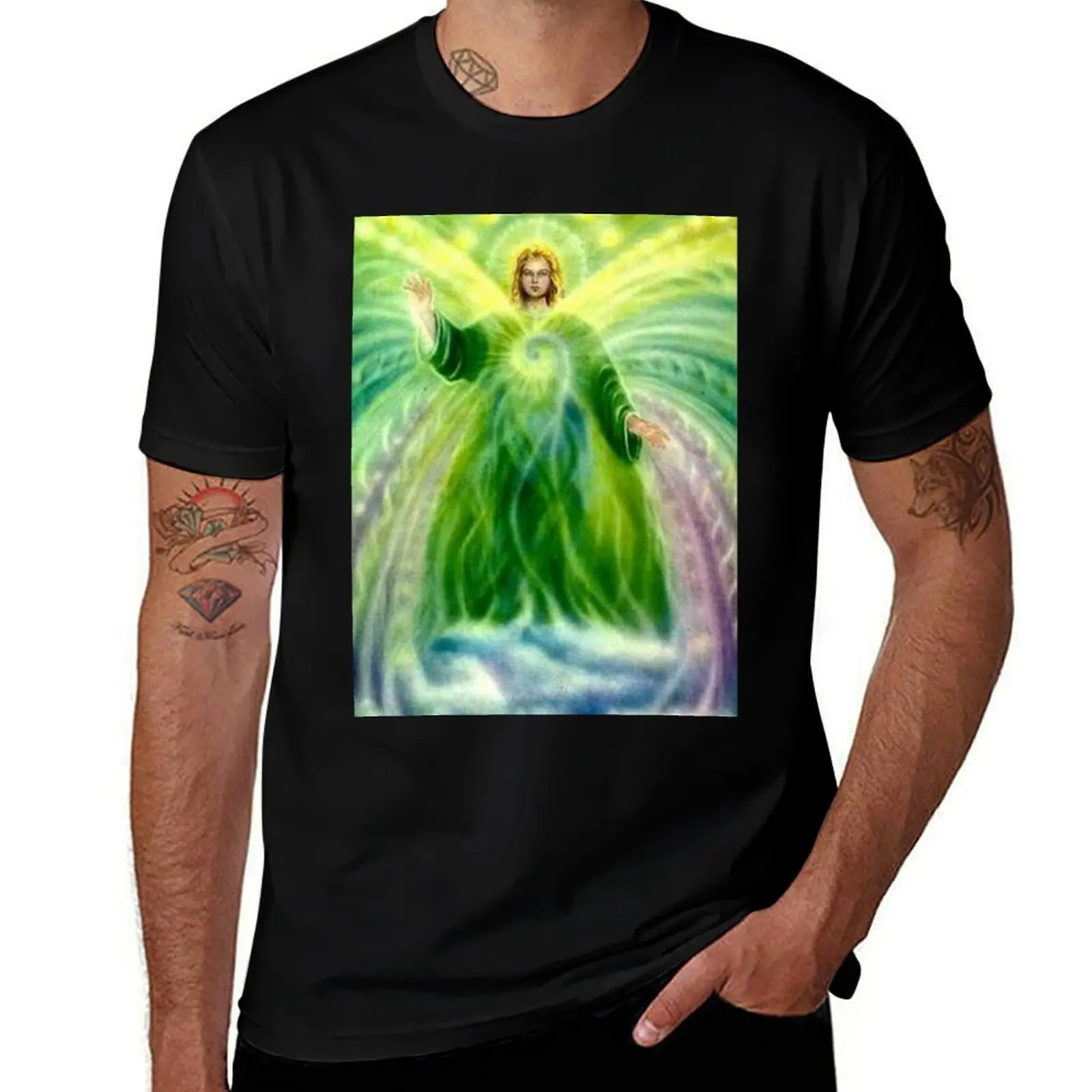 Archangel Raphael Healing Light T-Shirt Casual Work Wear T-Shirt