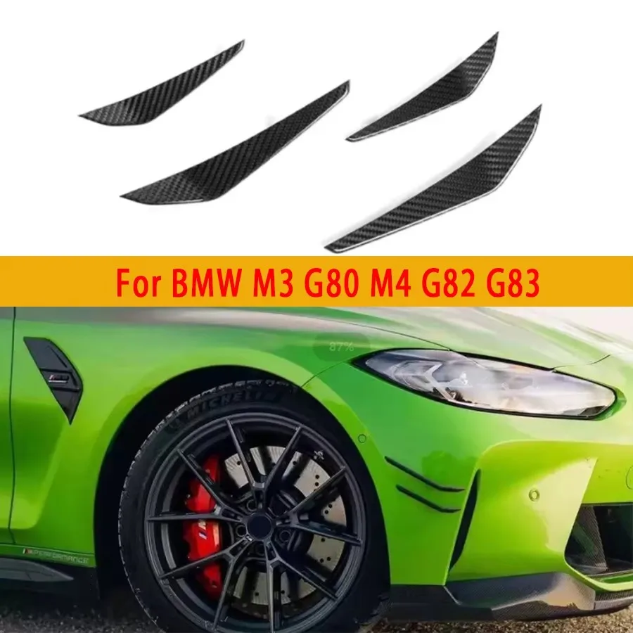 

For BMW M3 G80 M4 G82 G83 Carbon Fiber Car Front Bumper Wind knife Splitter Spoiler Canard Air Knife Trim Body kits MP Style