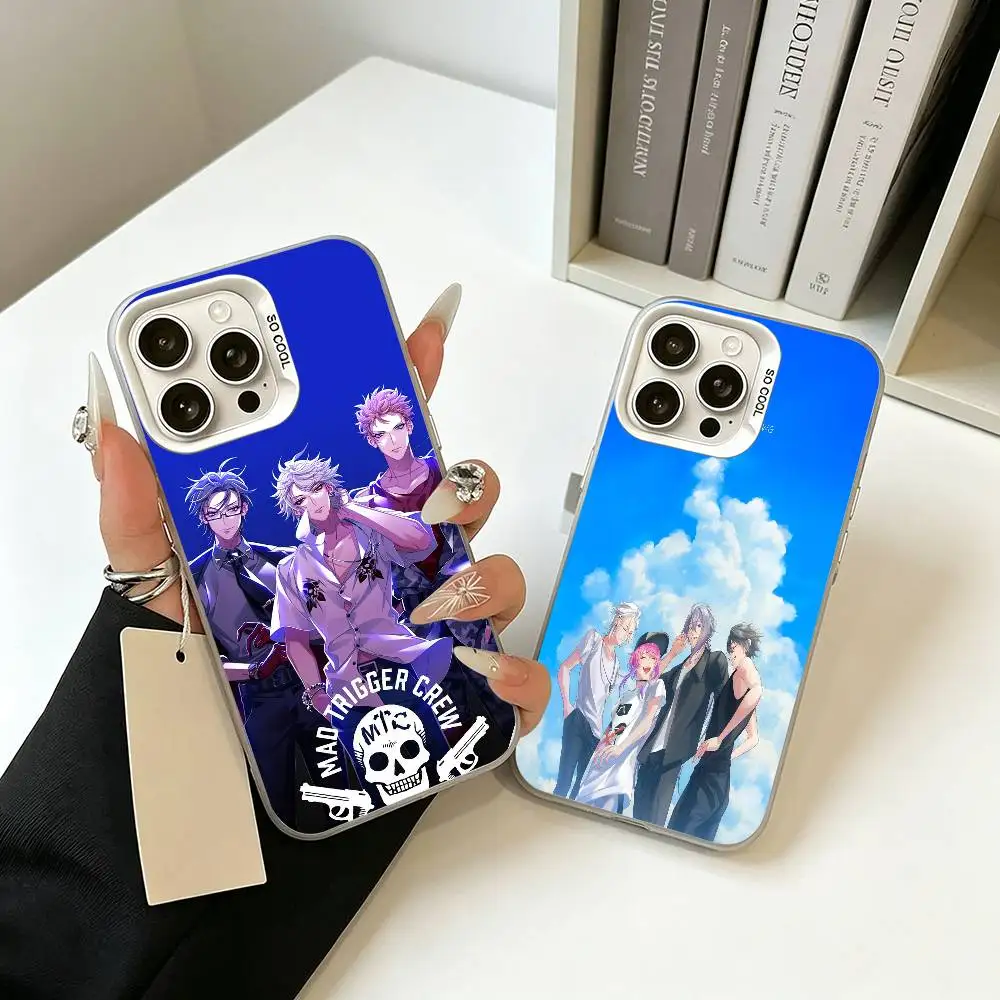Funda para Teléfono H-Hypnosis Mic-c para iPhone 17, 16, 15, 14, 13, 12, 11 Plus, Pro Max, XS, Blanca Plateada