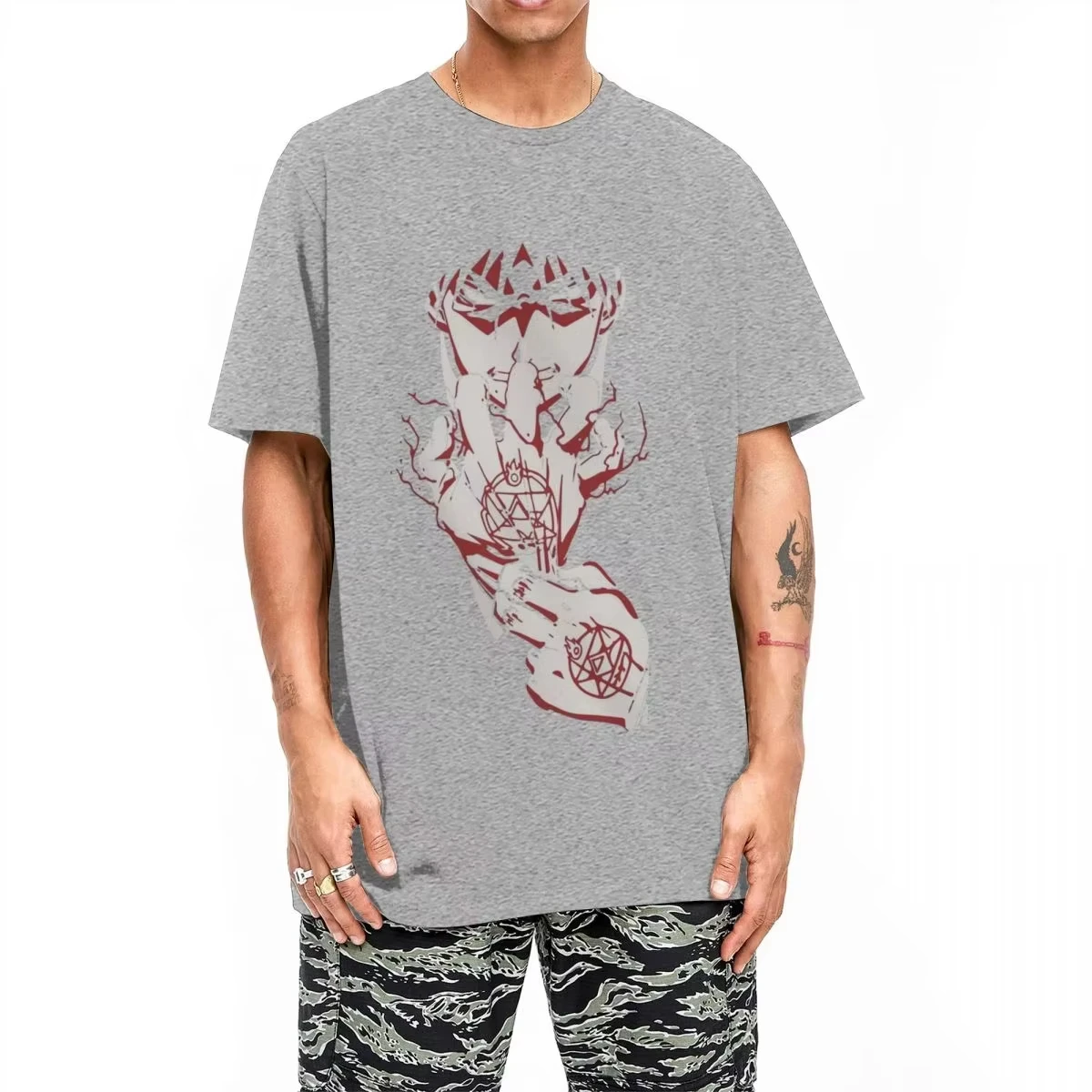 Camisetas anime fullmetal alchemist roupas de algodão puro manga curta camiseta o pescoço tshirt plus size topos camisetas