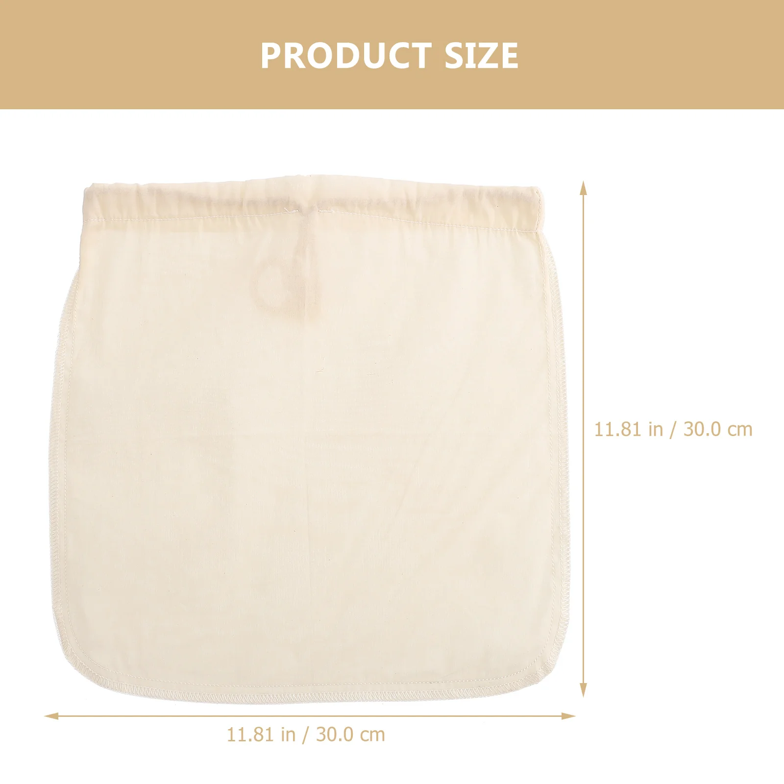 

Filter Cotton Bag Food Fine Mesh Strainer Soy Cloth Beige with Drawstring