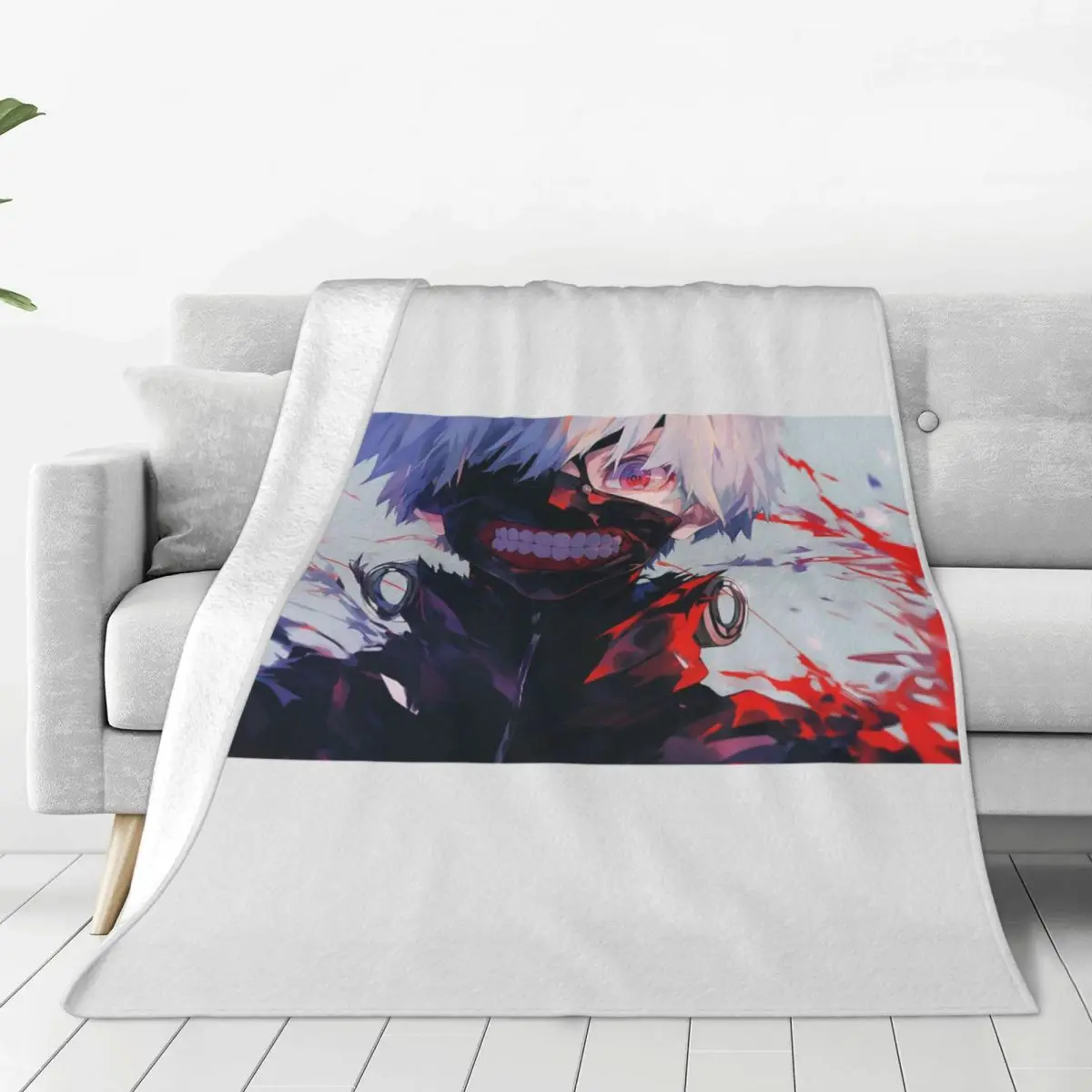 Tokyo Anime Ghoul (10) Blanket Soft Warm Flannel Throw Blanket Bedding for Bed Living room Picnic Travel Home Couch