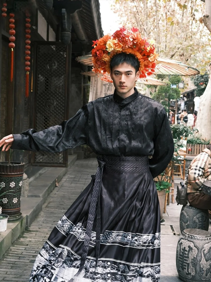 

Новые китайские мужские брюки-юбка в стиле Ханьфу для весеннего сезона: улучшенный дизайн, легкие и стильные, премиум-класса