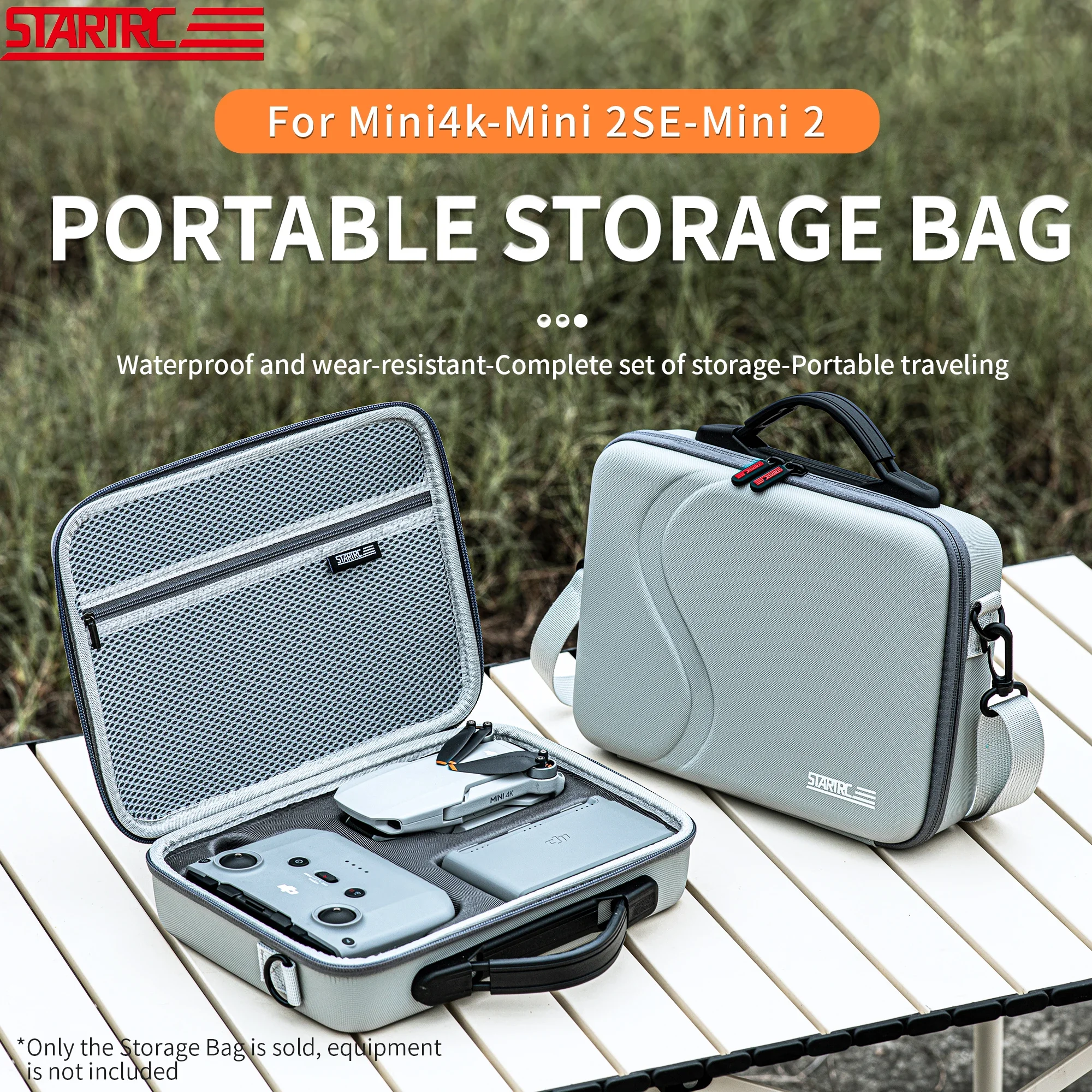 STARTRC Storage Bag for DJI Mini 4K /Mini 2/Mini 2 SE Drone Accessories Carrying Case PU Leather Portable Travel Shoulder Bag