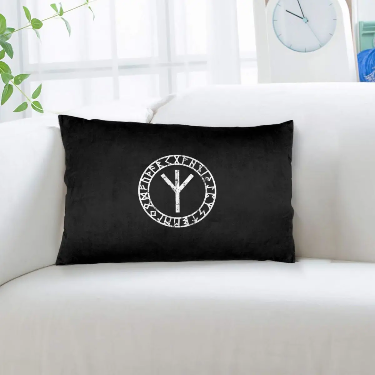 Algiz Runes Amulet Norse Odin Thor Viking Paganism Rectangle Pillowcase Cushion Cover Decorative Bedroom Bed Home Throw Pillow