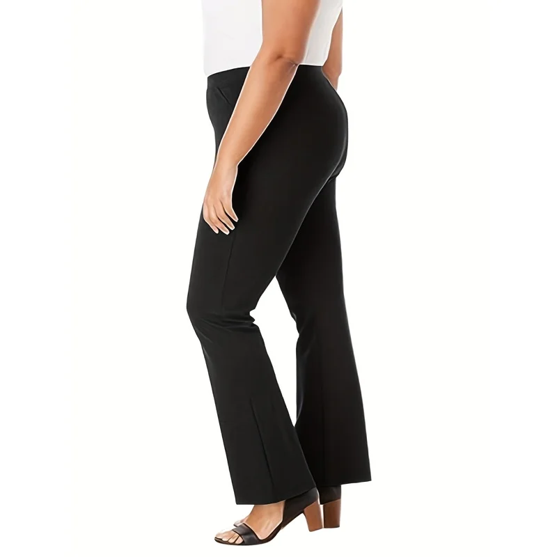

Plus Size Fashion Flare Pants For Women Elastic Waist 2026