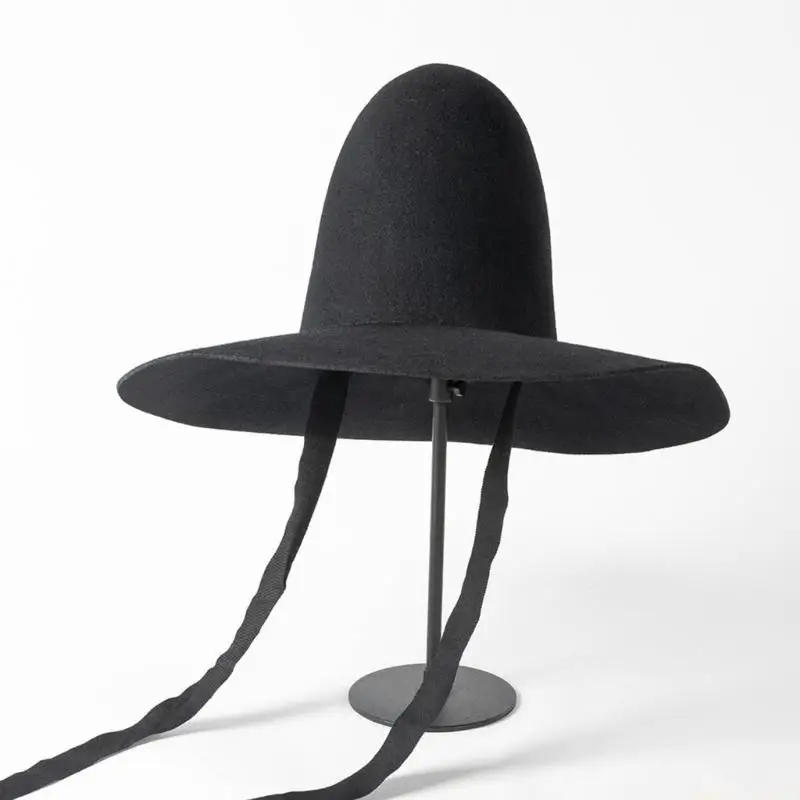 31BF Luxurious Wide Brims Winter Hat Natural Wool Thermal Insulation Outdoor Activity