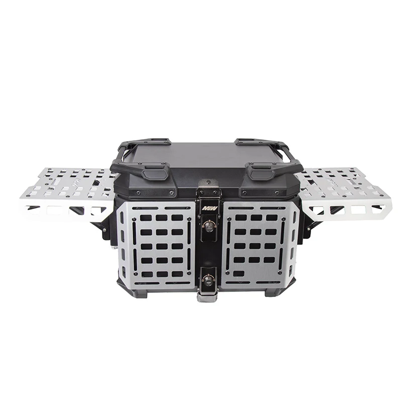45L Motorcycle Aluminum Top Box Armored Multifunctional Luggage Trunk Case Rear Storage Box Universal Motorbike Accessories
