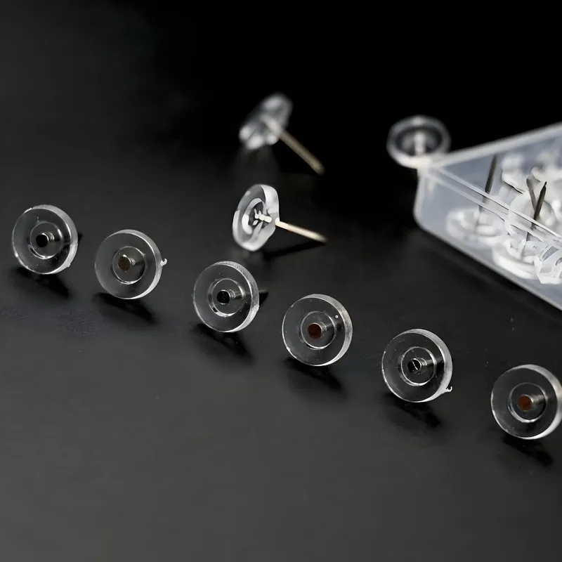 69 pcs Transparent Board Pins with Reusable Wall Safe, ideal for Office Bulletin Board and Photo Picture Pinning