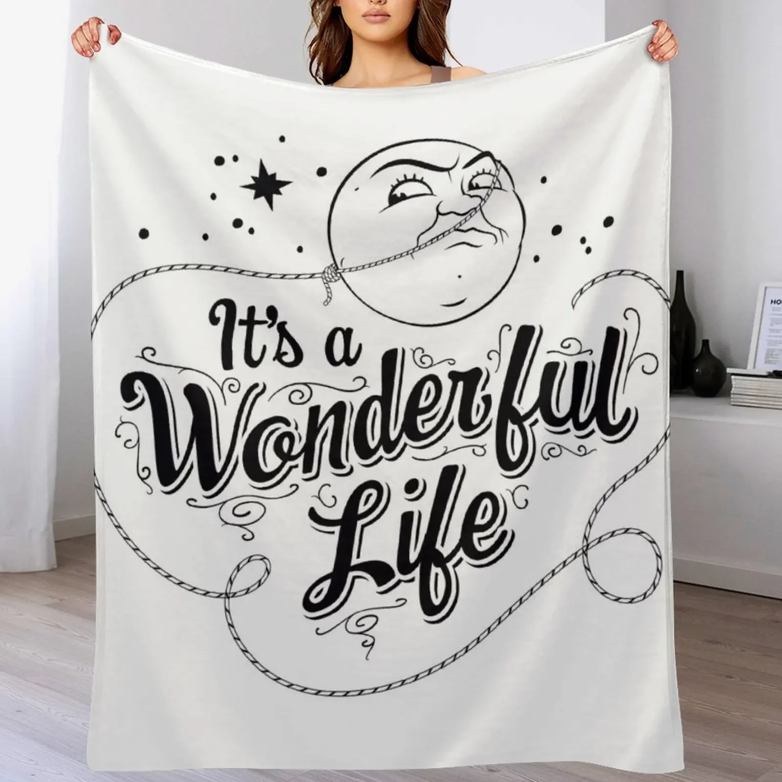 

It's a Wonderful Life - Title Throw Blanket Ultra Plush Cozy Blanket for Napping Sleeping