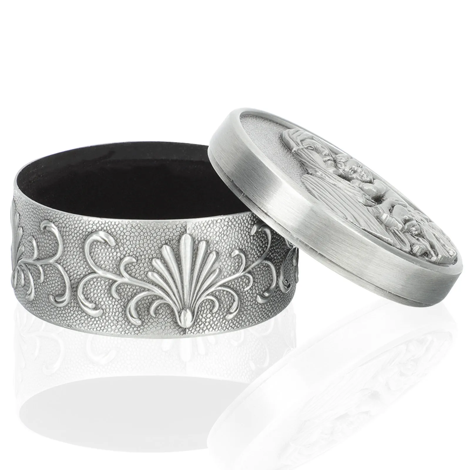 

Vintage Jewelry Storage Box Zinc Alloy Round Small Organizer Container for Rings Earrings Necklaces Stylish Jewelry Holder