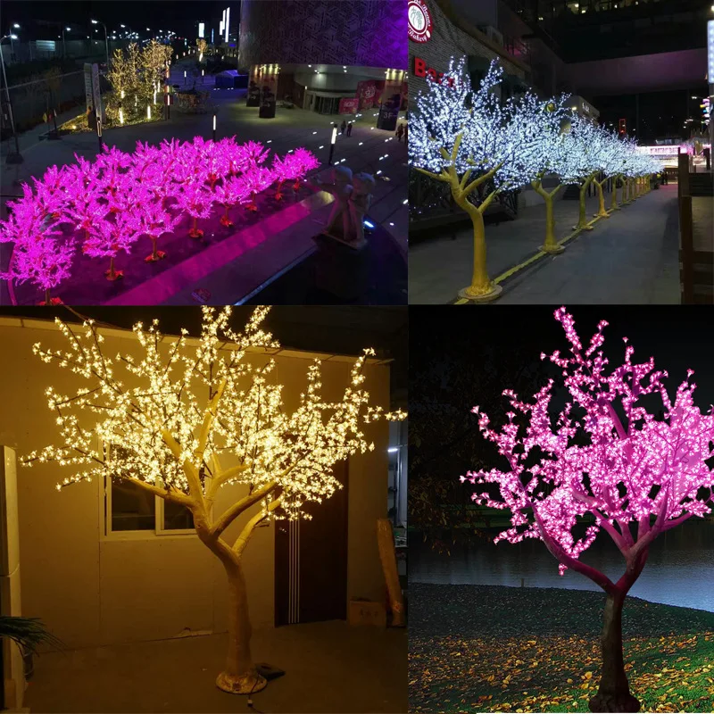 Outdoor Usage LED Cherry Blossom Tree Light 864Pcs LED Bulbs 1.8m Height 110 /220V/AC Seven Colors For Option