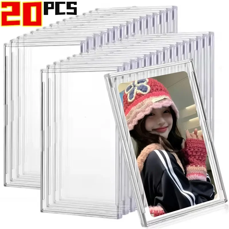 20/10/1Pcs Acrylic Transparent Kpop Idol Photo Card Holder Photo Card Protective Shell Trading Card Holders Sleeves Display Case