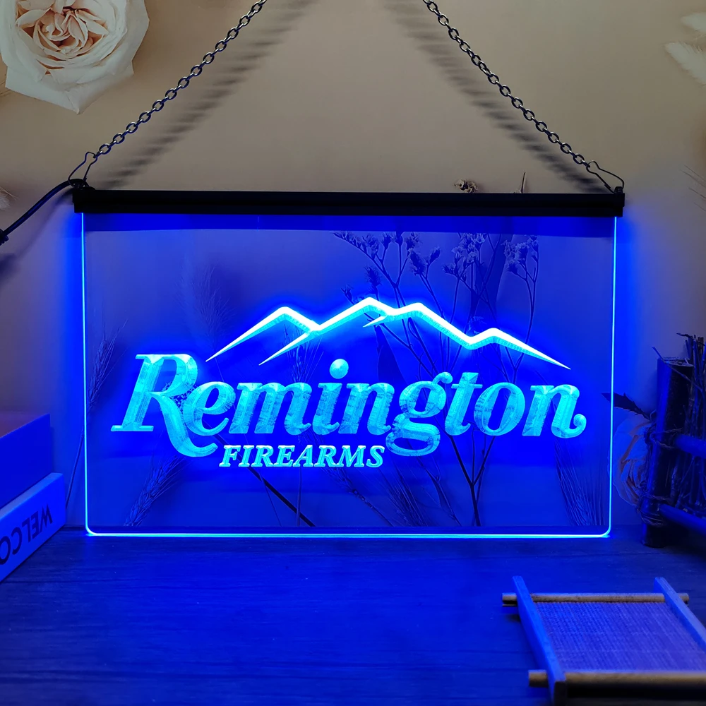 Remington Firearms Hunting-LED Neon Sign-3D Carving Wall Art for Home,Room,Bedroom,Office,Farmhouse Decor