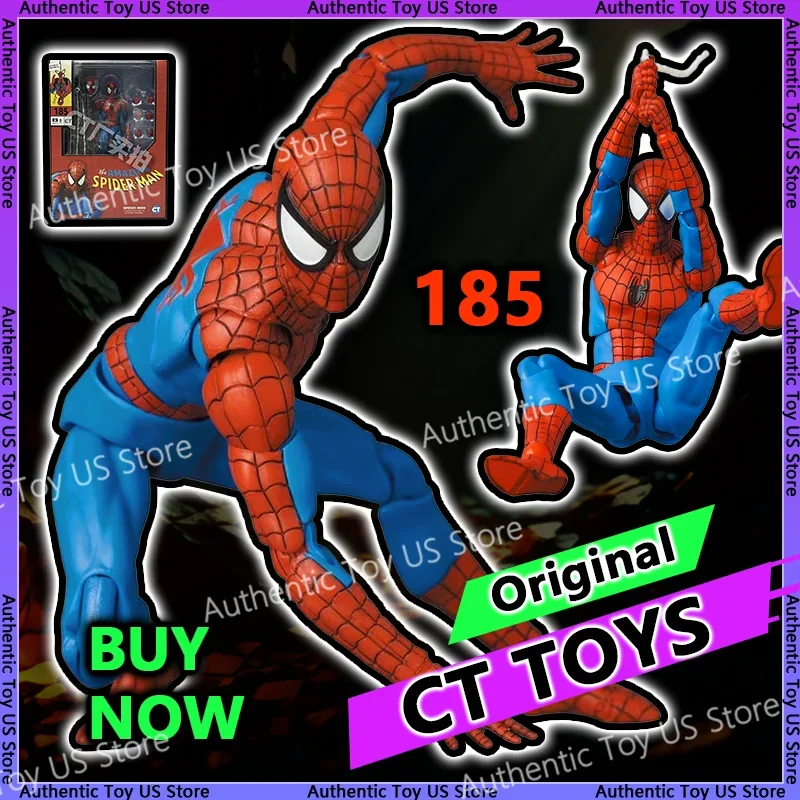 

Original Ct Toys Spiderman Figure Mafex 185 The Amazing Spider-Man SHF Anime Action Figure Customized Gifts Toys