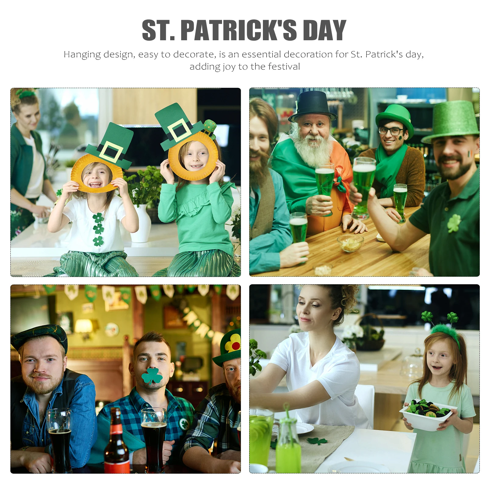 

8Pcs DIY Cloth Balls St Patricks Day Hanging Decor Ireland Festival Party Supplies Eco Friendly Decorative Balls