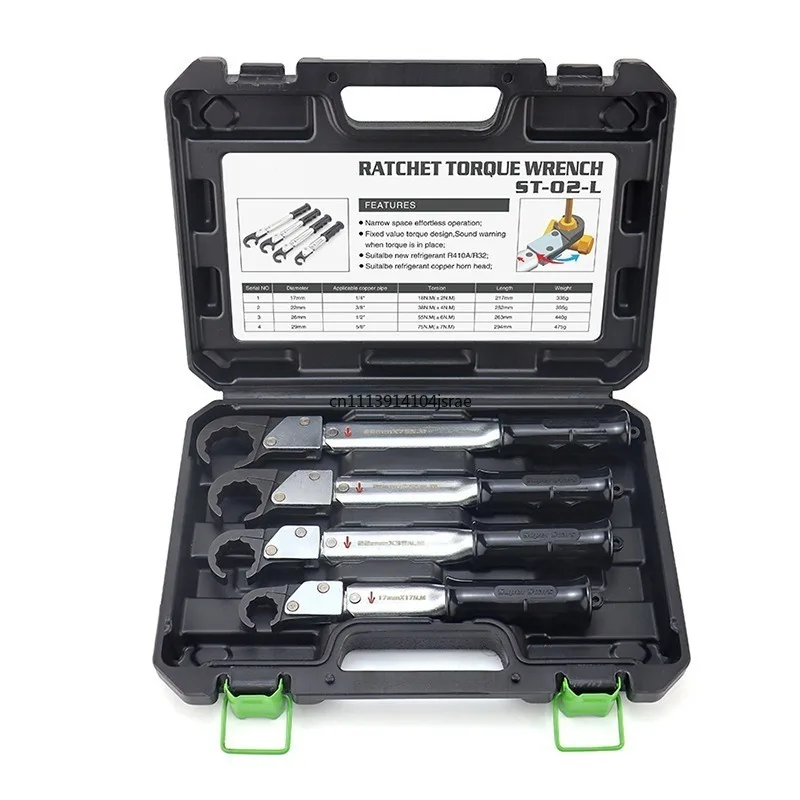 ST‑02L High‑Precision Open‑End Ratchet Torque Wrench Spanner Auto Refrigeration Air‑Conditioning Maintenance Hand Repair Tool