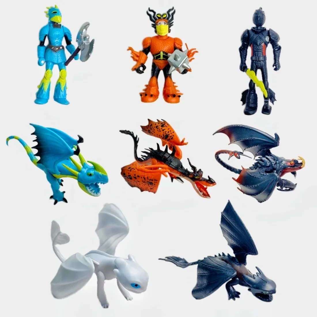 

8 Pcs How To Train Your Dragon Toothless Action Figure Cute PVC Sculpture Sculpture Desktop Decoration Home Ornament