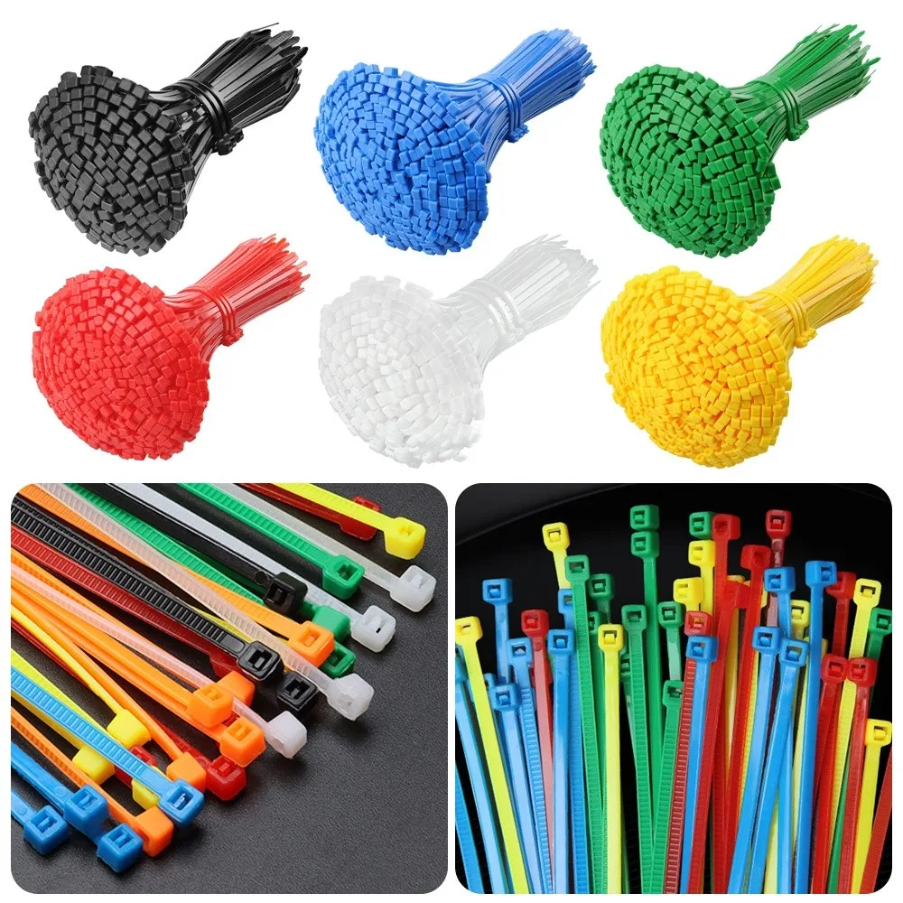 

100pcs Nylon Self Locking Cable Ties​​ ​​Self Locking Mechanism ​​Strong & Durable ​​Plastic Wire Straps​​ ​​ Cable Management​​