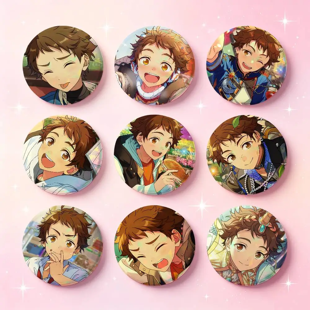 Mitsuru Tenma Anime Figure Badges 25 32 44 58 75 Mm Round Cosplay Pin Bag Decor Fans Collect Friends Gifts Brooch Souvenir