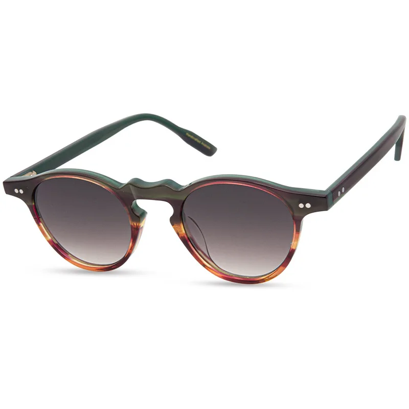 

Fashion High Quality Large Frame Acetate Gafas De Sol Mujer Handmade Round Frame Design Men Outdoor Sports UV400 Sun Glasses