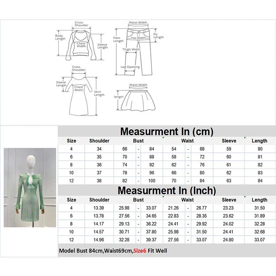 New Arrivals High Quality Spring Summer 2023 Sexy Luxury Light Green Cut Out Waist Long Sleeve  Lace-up Woman Mini Dress