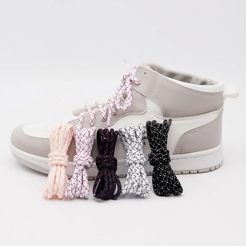 Weiou Lace 5MM Round Type Clothing  Women Tennis Shoe Tape Hoodie Classic Draw Cord Two-colors Intersection Line Polyester Rope