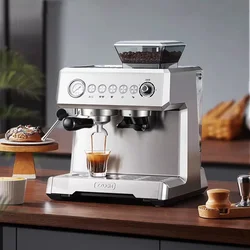 20bar Semi Automatic Italian Coffee Machine Espresso Coffee Maker with Grinder Cappuccino Steam Milk Frother