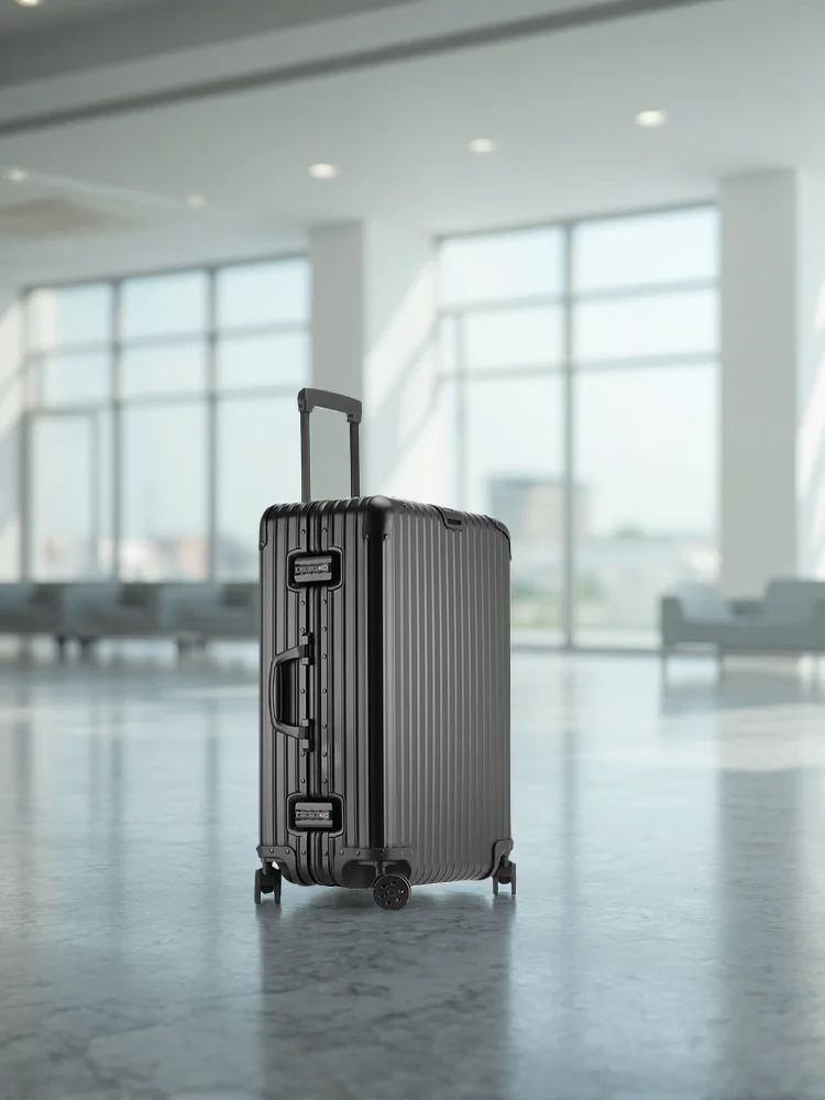 Bunnyfly 24-Zoll Vollaluminium-Magnesiumlegierung Teleskopkoffer Geschäftsreisegepäck mit Metallkombinationsschloss Handgepäck B