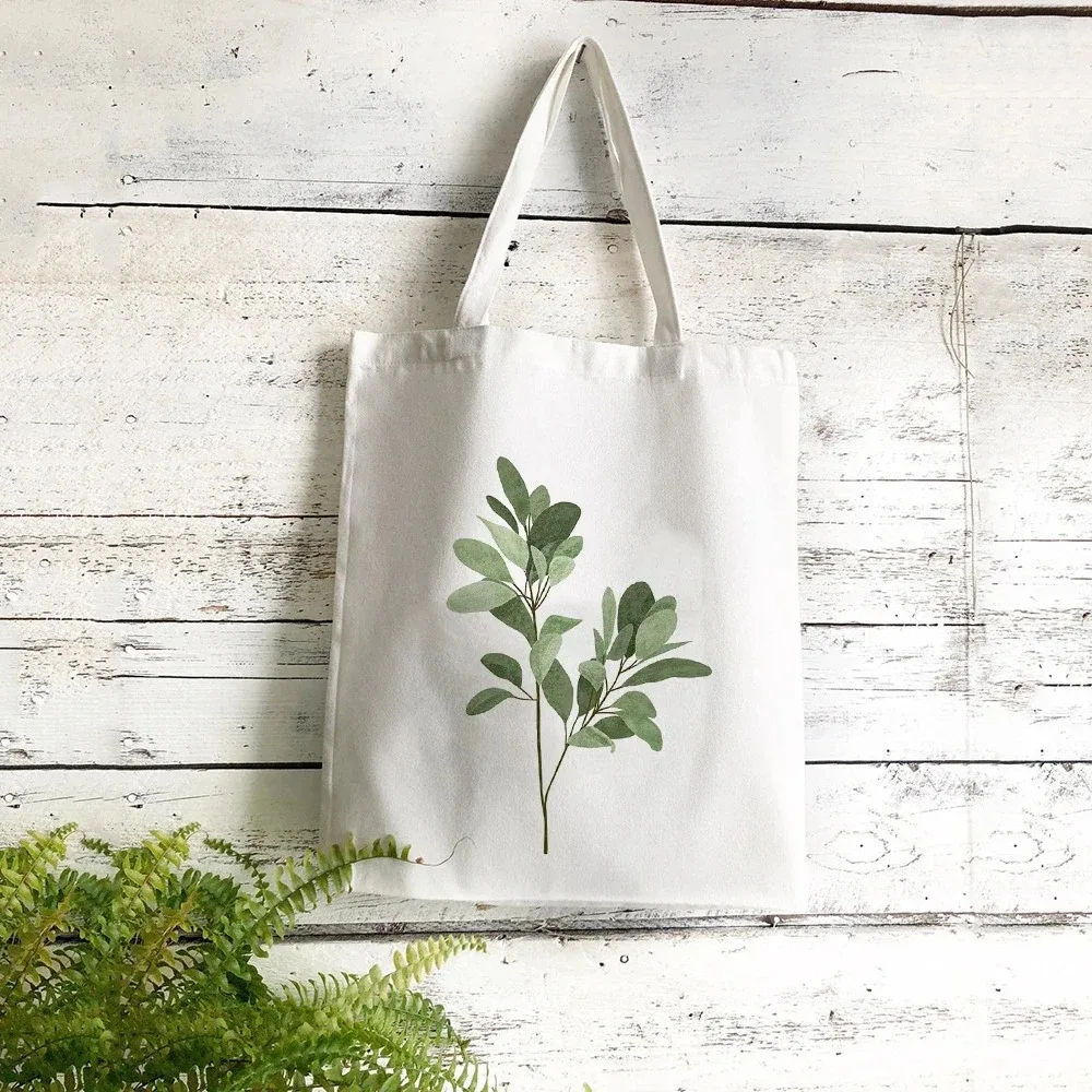 Canvas-Einkaufstasche mit botanischem Blumenmuster, modische Umhängetasche, elegantes Accessoire zum Einkaufen und täglichen Gebrauch