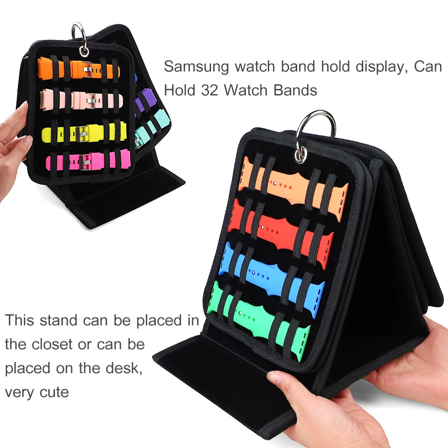 32 Slot Velvet Watch Strap Organiser Display for iWatch Apple Watch Band Organiser Watchband Watch Collector Case Retail Show