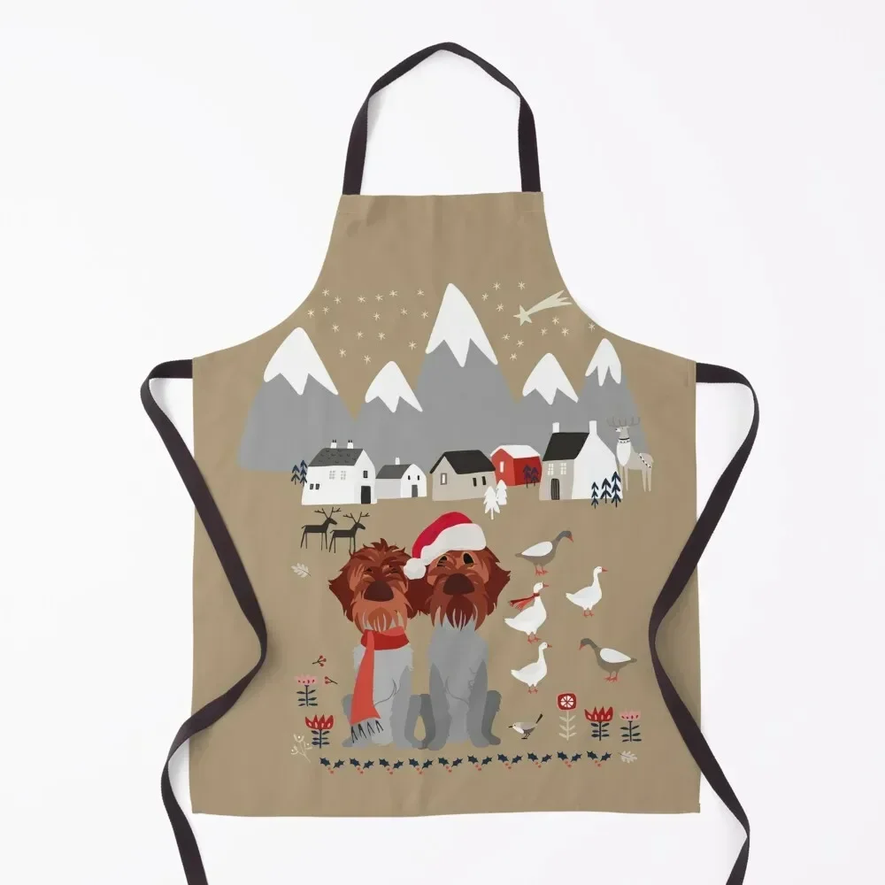 2023 Christmas Village Apron professional hairdresser For Kitchen christmas 2025 Kitchen Women Apron