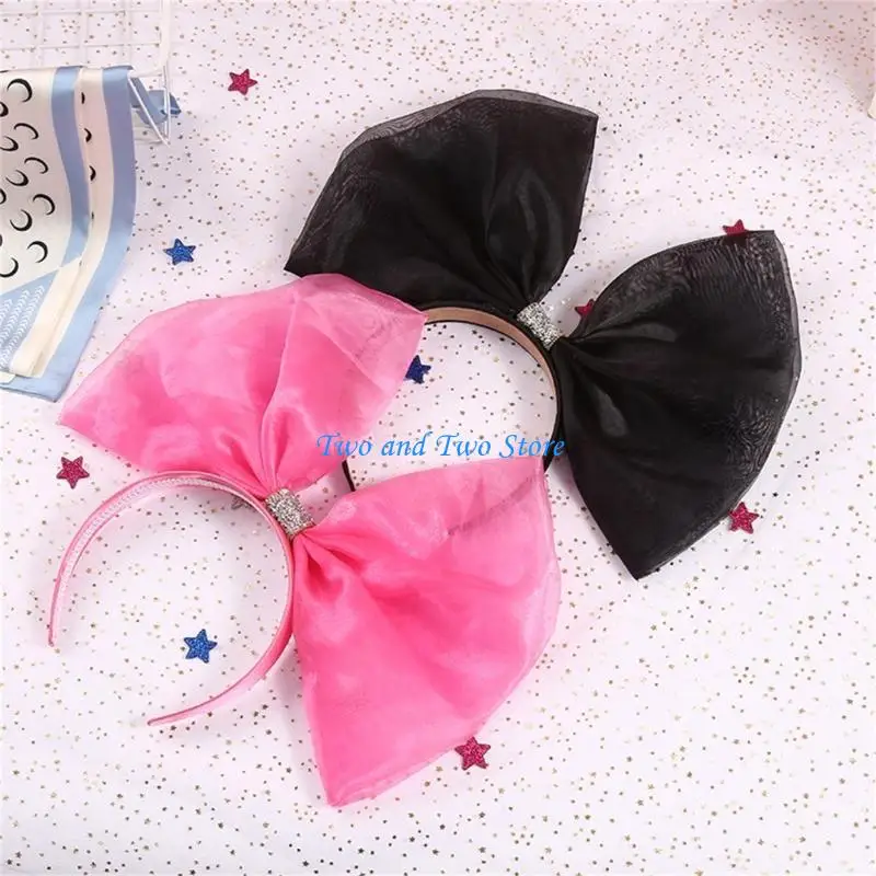 

HX6F Girls Tulle Princess Hair Bands Pink Bow for Princess Photo Studios Photo Props