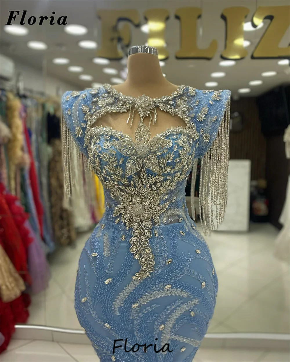 Świecące suknie wieczorowe z koralikami Aso Ebi Dubai kryształy suknia weselna elegancka suknia na zamówienie długa suknia zaręczynowa suknie na bal